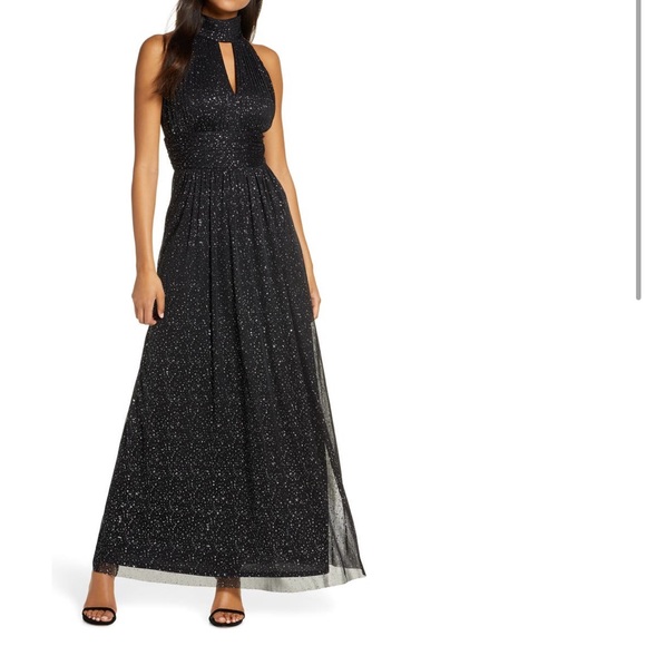 Eliza J Dresses & Skirts - Eliza J NWT size 2 
Glitter Detail Halter
Neck Evening Gown